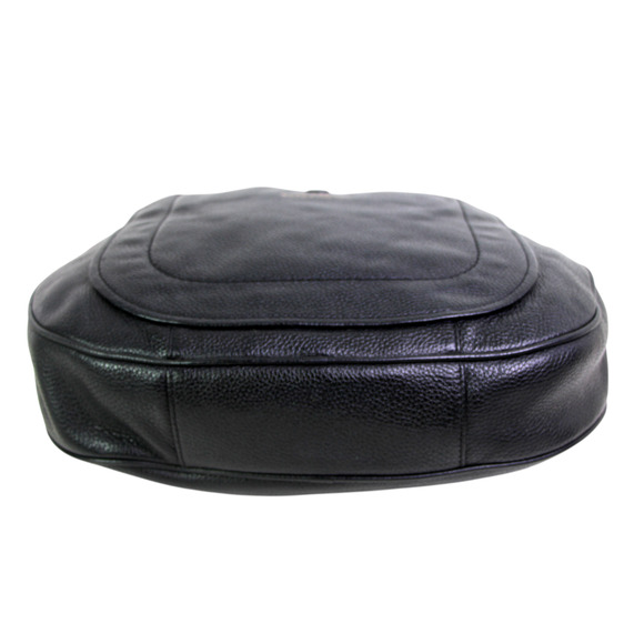 ROOMY Marc Jacobs NY BLACK GENUINE LEATHER FLAP HOBO SHOULDER BAG PURSE HANDBAG - Picture 6 of 16